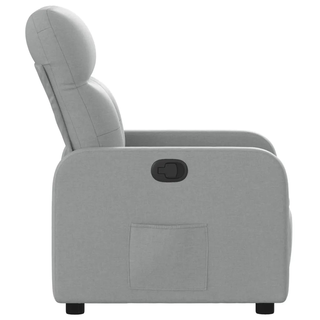 Poltrona Reclinabile in Tessuto Grigio Chiaro 374197