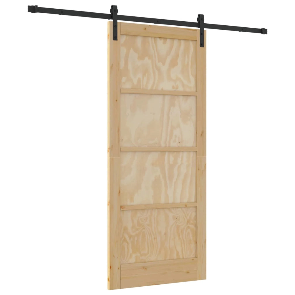 Porta scorrevole Naturale 86 x 198,5 cm Legno Massello di Pino 3445447