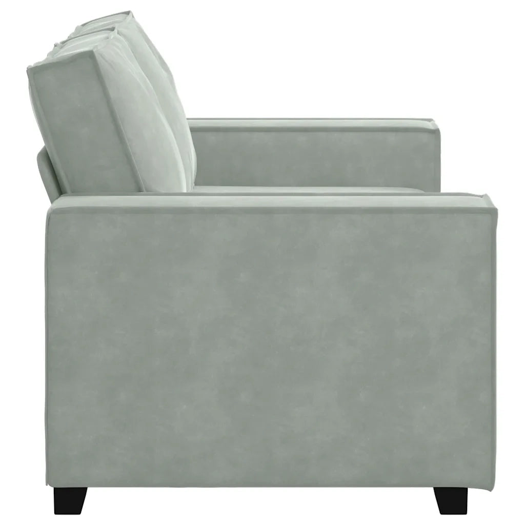 Divano a 2 Posti Grigio Chiaro 160x78x84 cm in Velluto 4105010