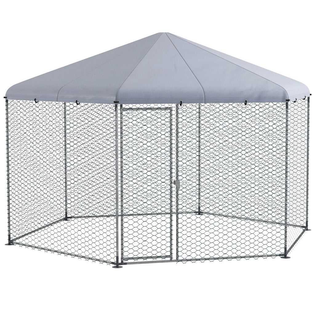 Recinto per Galline con Tetto ¨C zephmum ¨C Acciaio 4x3.5x2.6m
