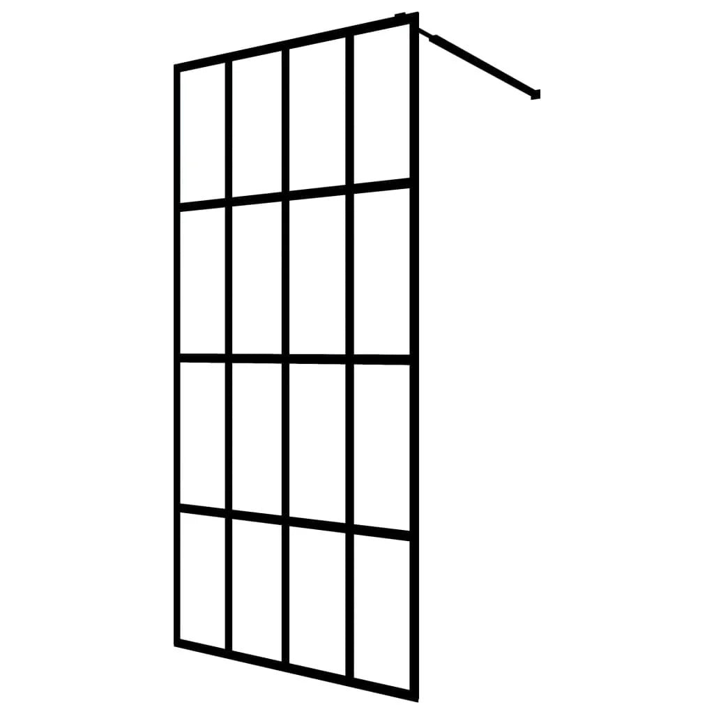 Parete doccia in vetro temperato trasparente 100 x 195 cm acciaio inox nero 02_0003080