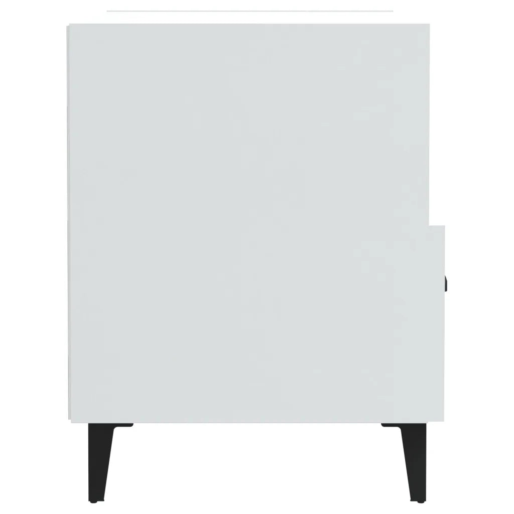 Comodini 2 pz Bianco Lucido in Legno Multistrato 812037