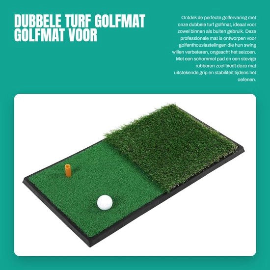 Mat di Pratica per Golf in Gomma/PVC - Padrino di Schiacciata - Mat di Allenamento per Golf Bicamera - Mat di Pratica Professionale - Adatto per Esercizi di Golf - Mat di Allenamento per Golf
