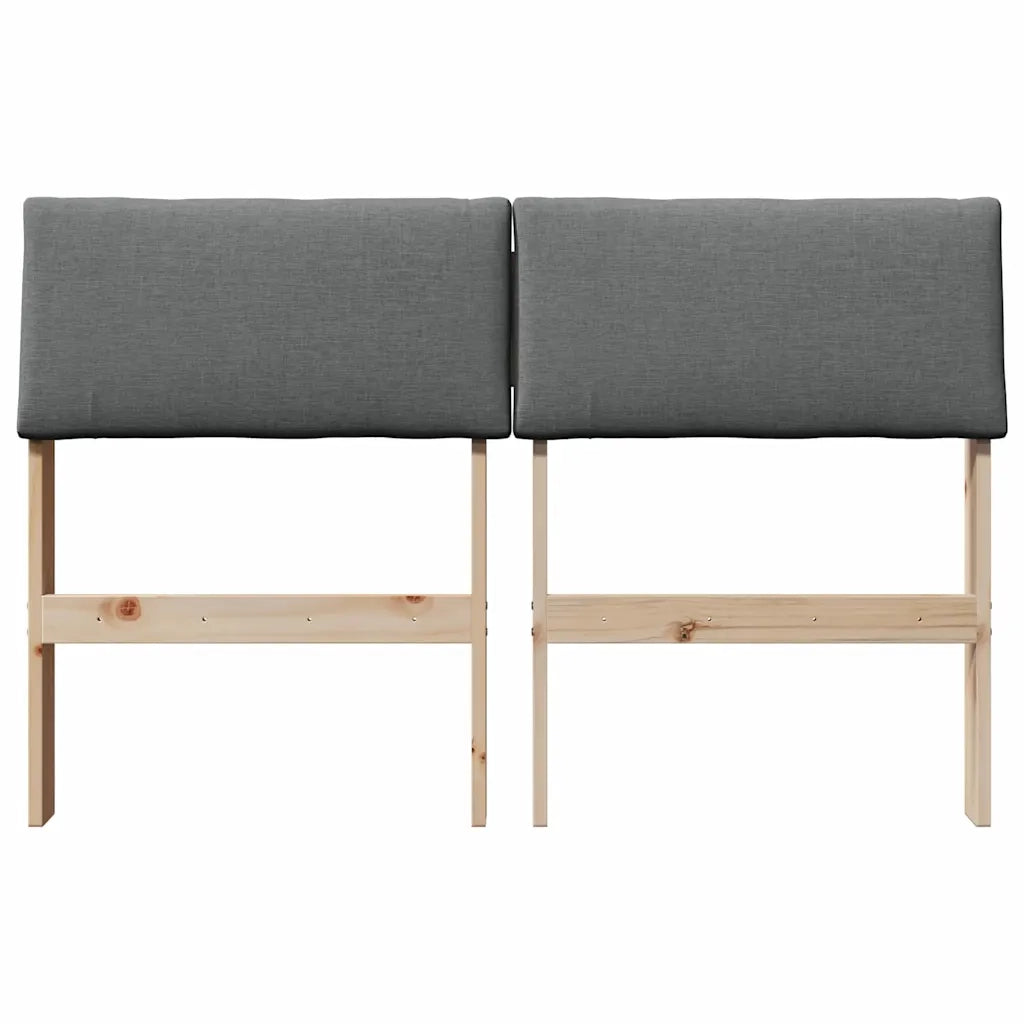 Testiera imbottita Grigio scuro 120 cm Pino massello 879130