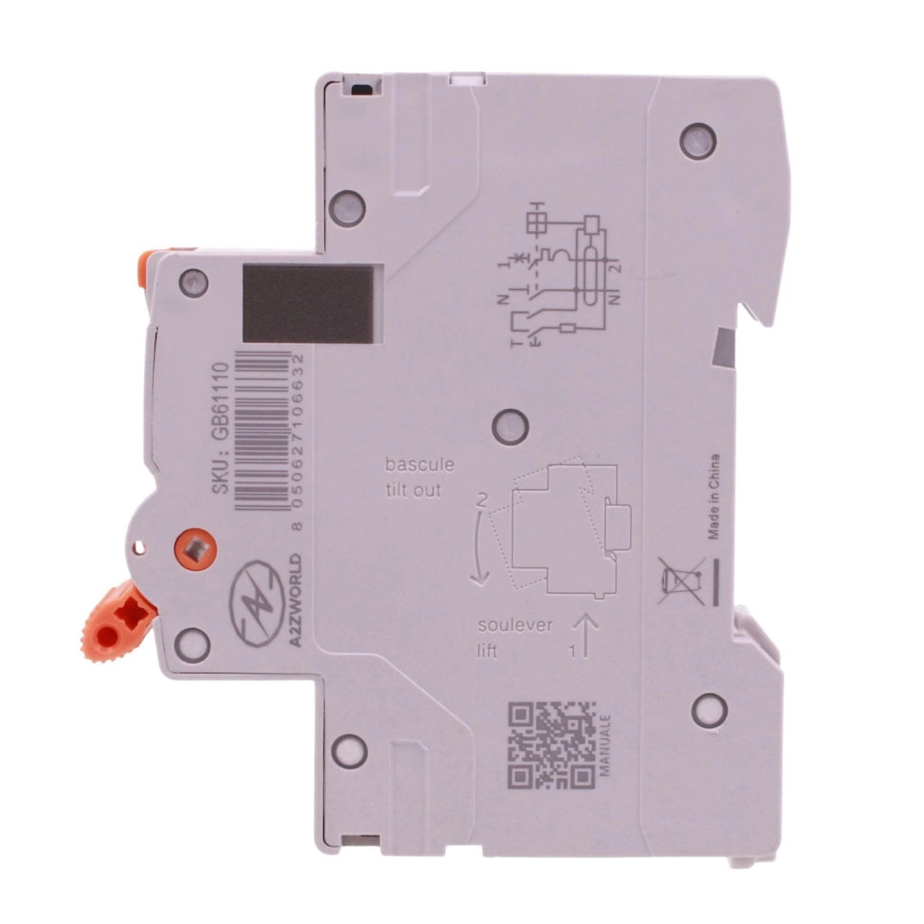 RCBO Interruttore Magnetotermico Differenziale Tipo A-SI Super Immunizzato, Curva B 1P+N 1M 6000A 30mA AC 230V IP20, GYR10N, Disponibili 6A 10A 16A 20A 25A 32A 40A (B10A)