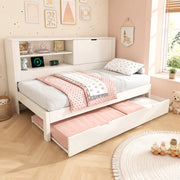 Sofabed con letto estraibile e contenitore; 90x200 cm; bianco