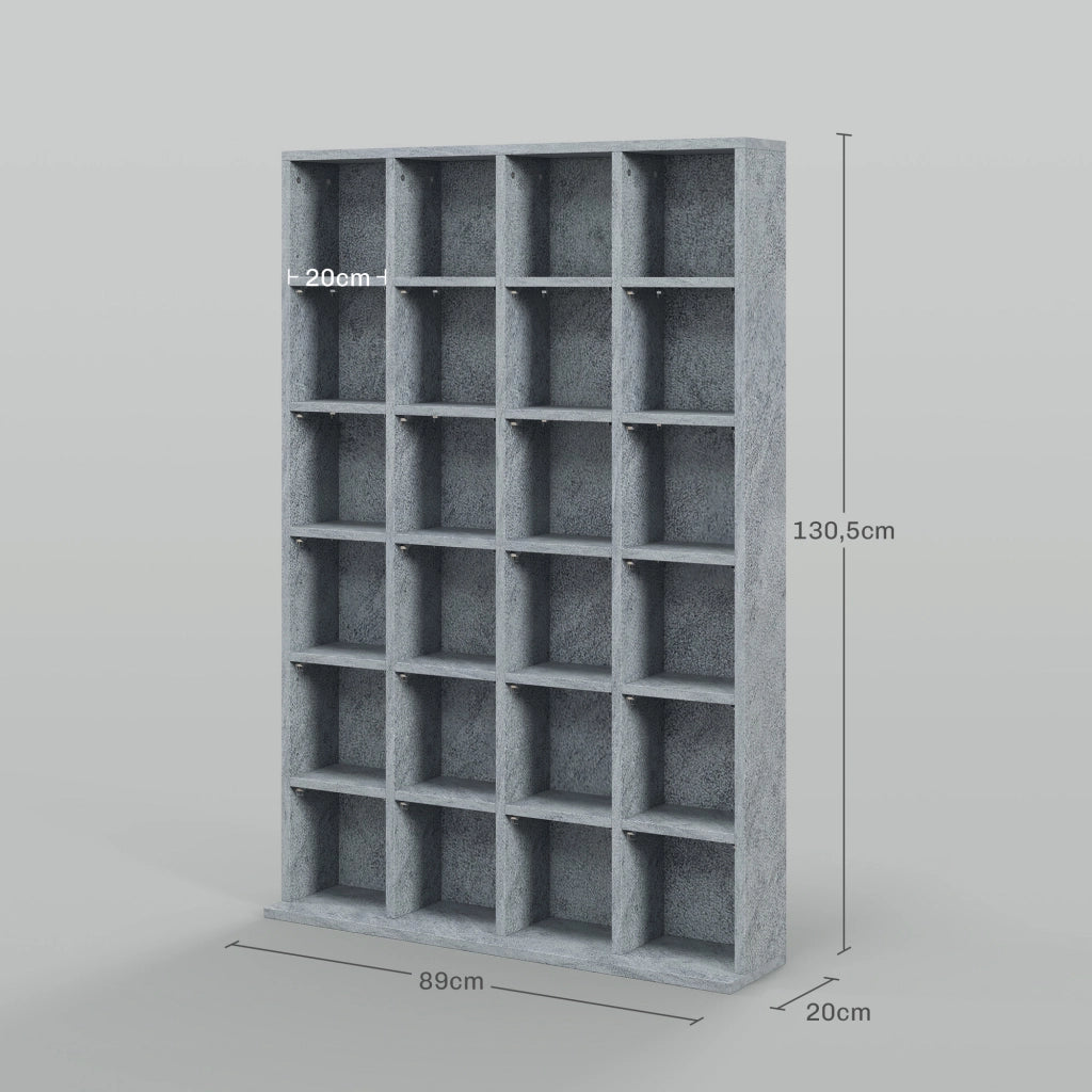 Libreria per CD e DVD in legno ¨C zephmum ¨C 89x130.5 cm grigio