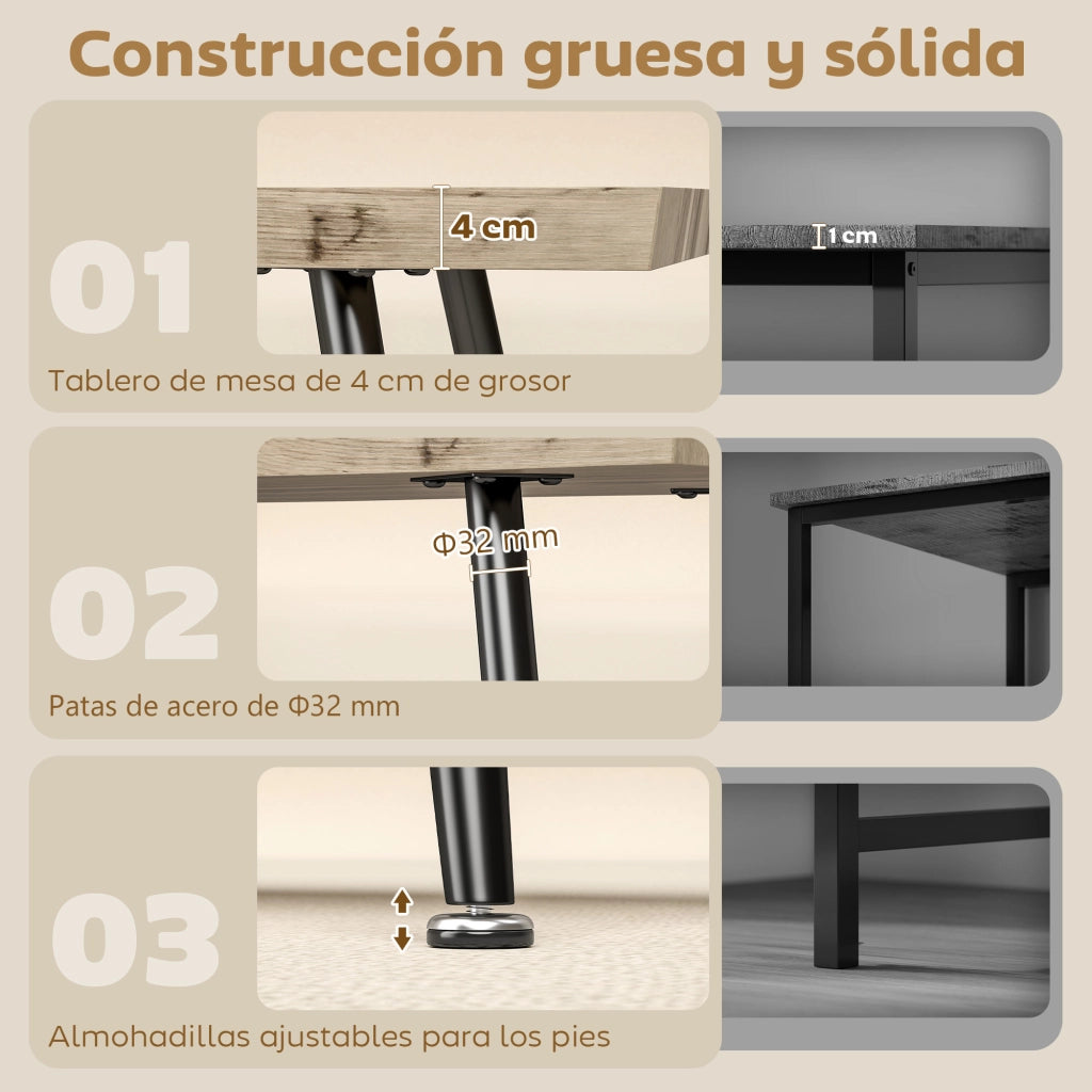 Tavolino da caff¨¨ curvo ¨C Xylo ¨C legno rovere piano spesso 4cm gambe acciaio 100x50x45cm