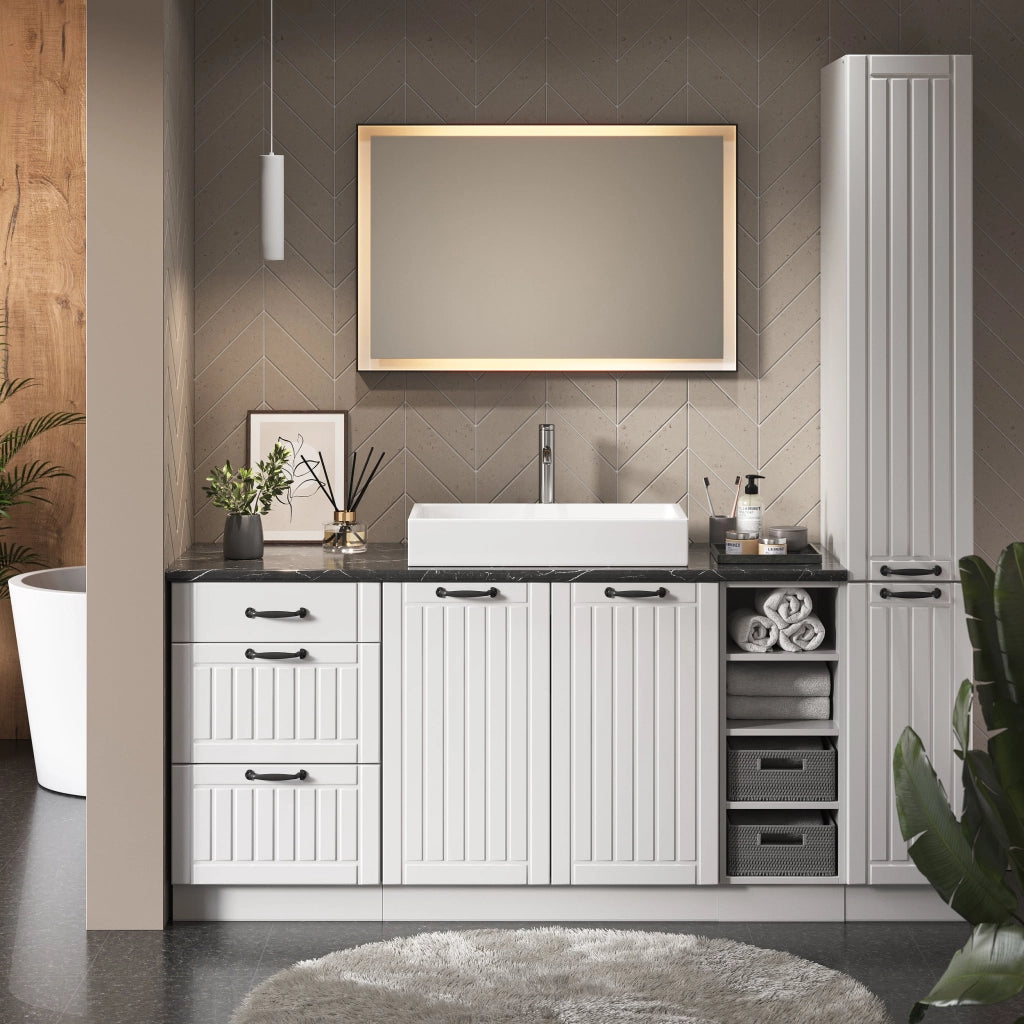 Vicco Mobile bagno Antracite-oro 30 x 72 cm