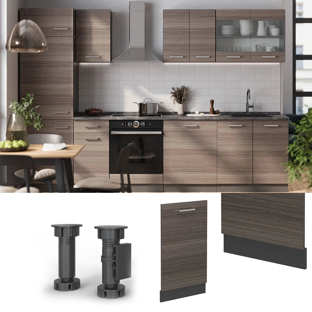 Pannello frontale della lavastoviglie R-Line Grigio nobile/Antracite 45 cm, PL Rovere Vicco