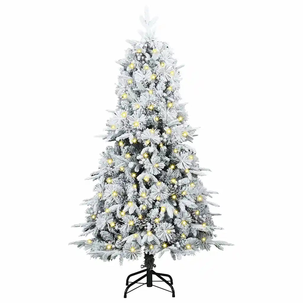 Albero di Natale Artificiale-Albero Natalizio con Rami Pieghevoli Bianco 150 cm 735670