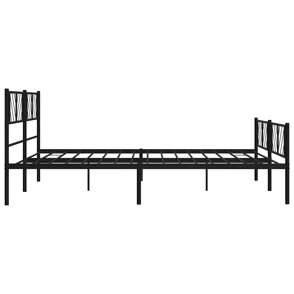 Giroletto con Testiera e Pediera-Struttura Letto Metallo Nero 193x203 cm 696477