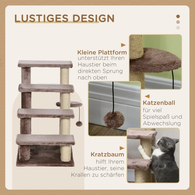 SCALA PER GATTI 60x40x64 cm Legno Marrone