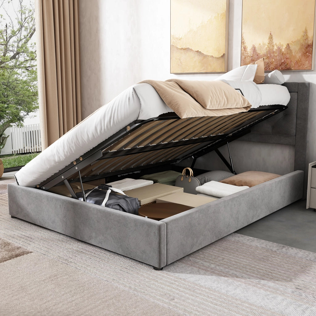 letto imbottito acciaio grigio 140 x 200 cm
