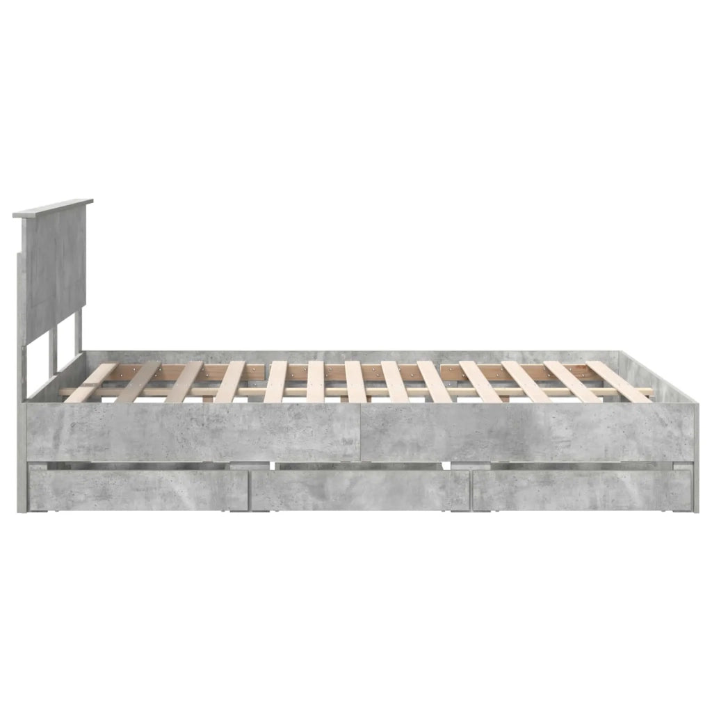 Struttura del letto con cassetto Grigio cemento 140 x 190 cm 3407980