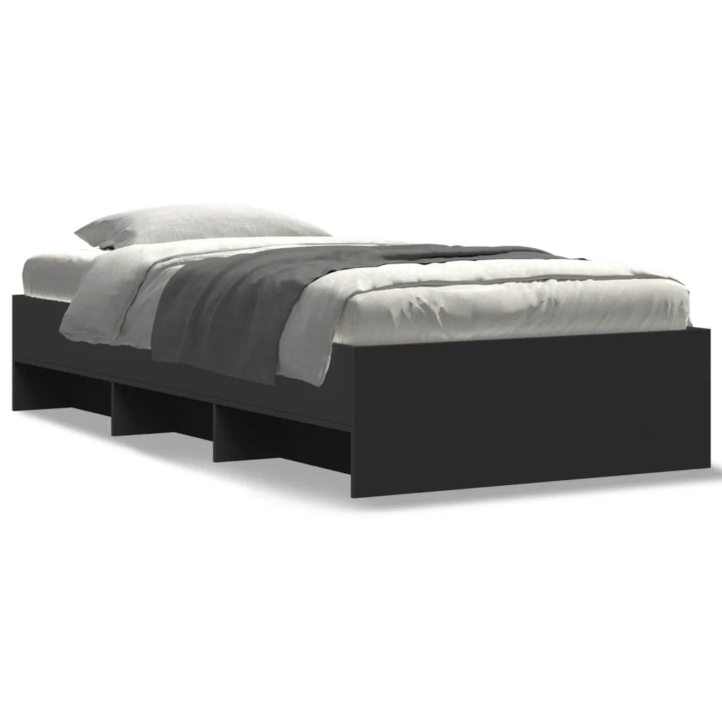 Giroletto-Struttura Letto Nero 90x200 cm in Legno Multistrato 536267