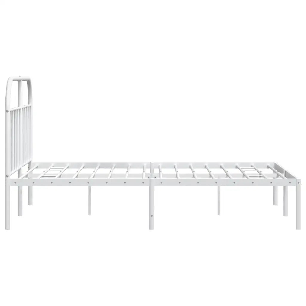 Letto matrimoniale | Letto per adulti | Giroletto con Testiera Metallo Bianco 183x213 cm