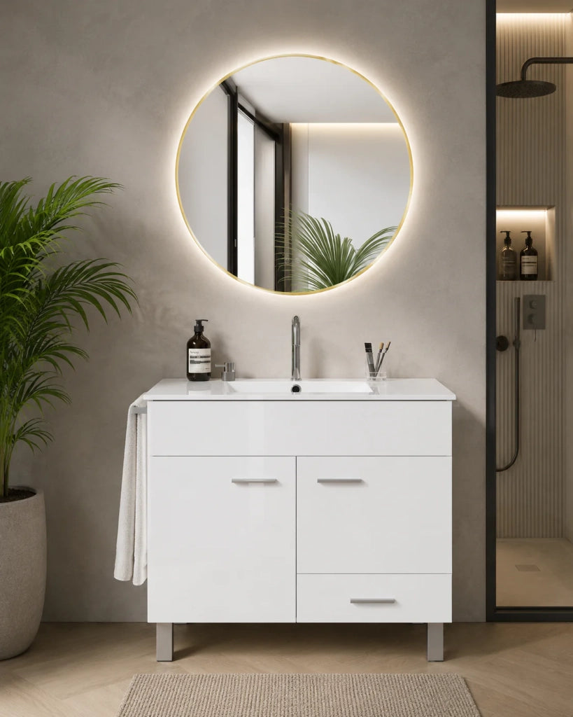 Mobile bagno con lavabo ORIGENBATH SAMOS senza specchio 100x40 cm bianco
