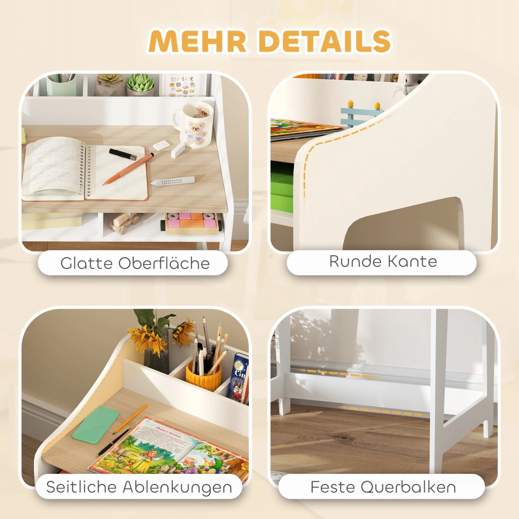 Scrivania per bambini con cassetti e scaffale ¨C zephmum ¨C Legno 90x50x75 cm