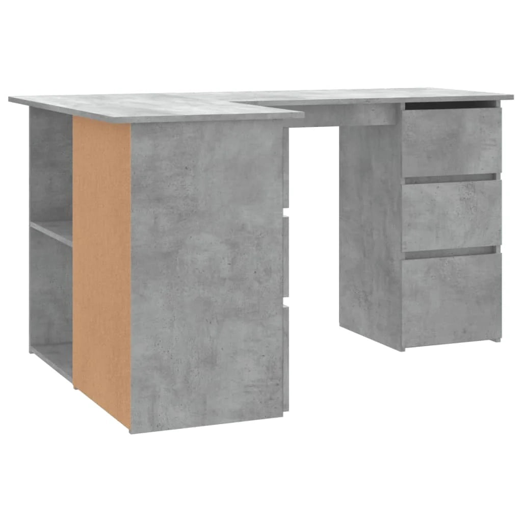 Scrivania tavolo postazione di lavoro mobile per computer scrivania angolare 145 x 100 x 76 cm legno ingegnerizzato grigio 02_0023687