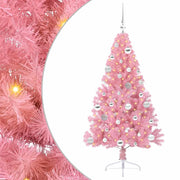 Albero di Natale | Decorazioni natalizie artificiale con luci integrate Rosa 150 cm PVC