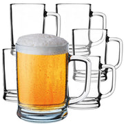 Boccali da birra KADAX da 400 ml (0,4 l) in vetro con manico, confezione regalo grande da 6 pezzi