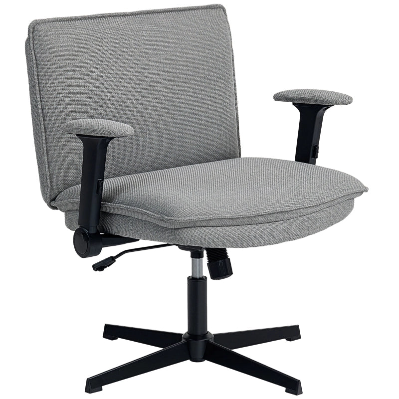 Sedia da ufficio girevole con braccioli ribaltabili, altezza regolabile e funzione basculante, in Poliestere Grigio 76 × 70 × 85-97 cm