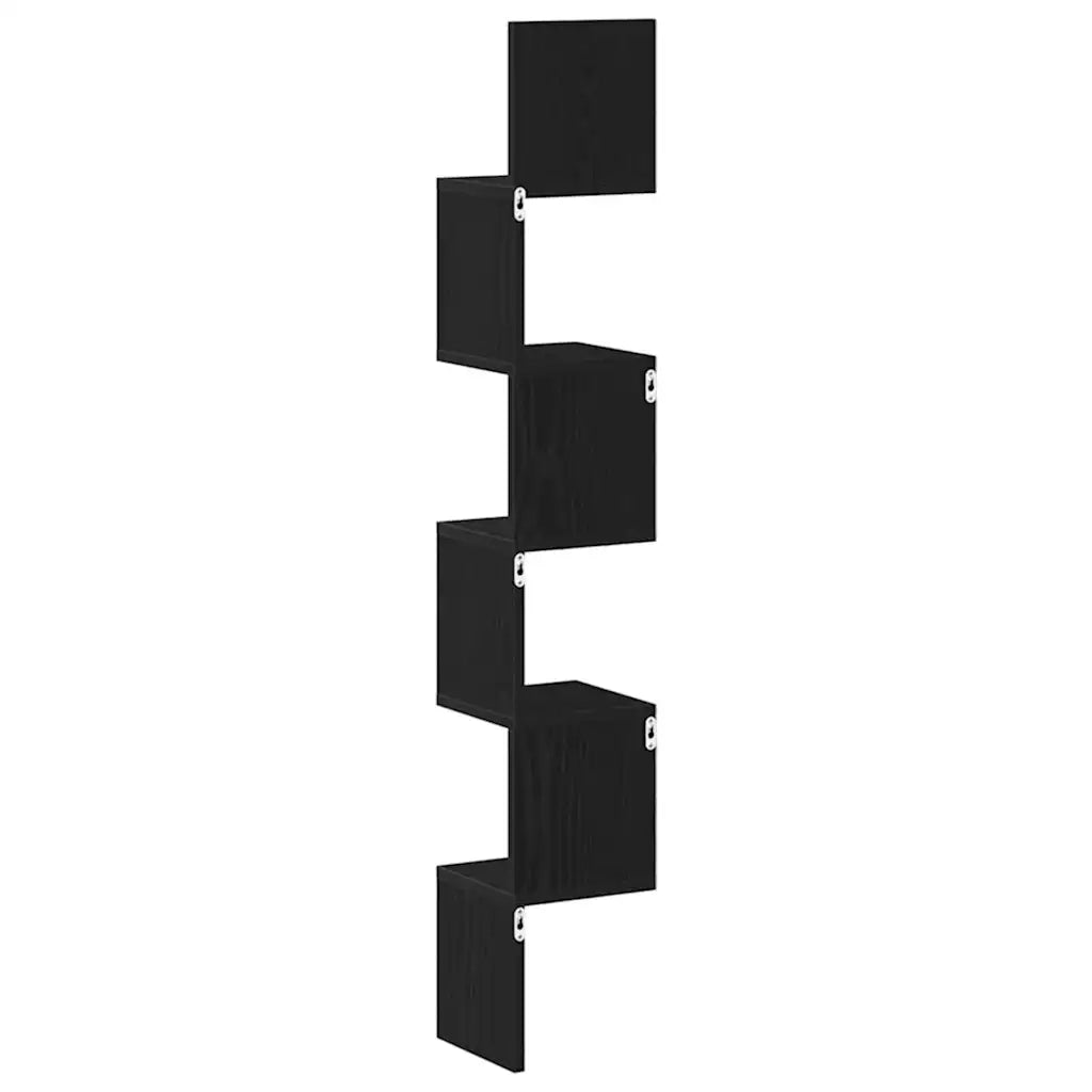 Mensola | Ripiano | Scaffale angolare con lo scaffale Rovere Nero 20 x 20 x 127,5 cm