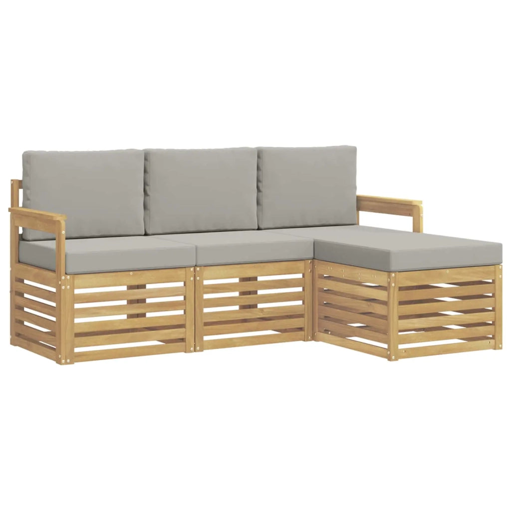 Set di divani da esterno 4 pcs Bianco e Grigio Chiaro 3391621