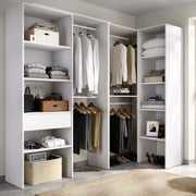 Guardaroba grande Florita, Mobile camera da letto, Cabina armadio portabiti, Armadio appendiabiti, 248x79 h187 cm, Bianco