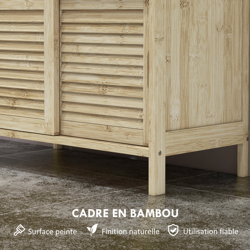 Mobile sottolavabo in bamb¨´ ¨C Xylo ¨C 2 ante, legno naturale, 60x30x60 cm