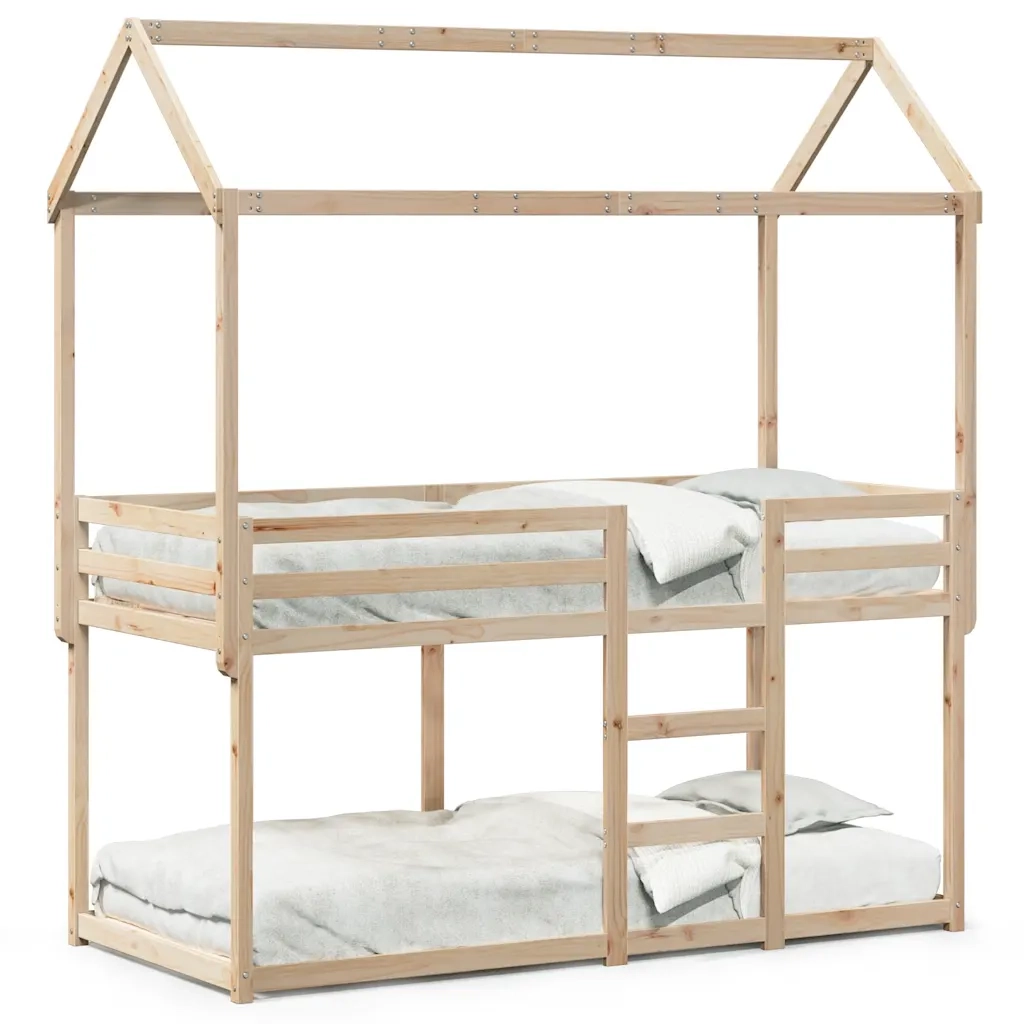 Letto a Castello senza Materasso 90x190 cm Legno di Pino 3282124
