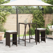 Sgabelli da Bar con Cuscini 2 pz Marroni in Polyrattan 368685