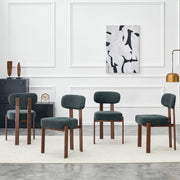 Set 4 Sedie da Pranzo Imbottite ¨C Xylo ¨C Tessuto Lino, Schienale Curvo, Stile Moderno