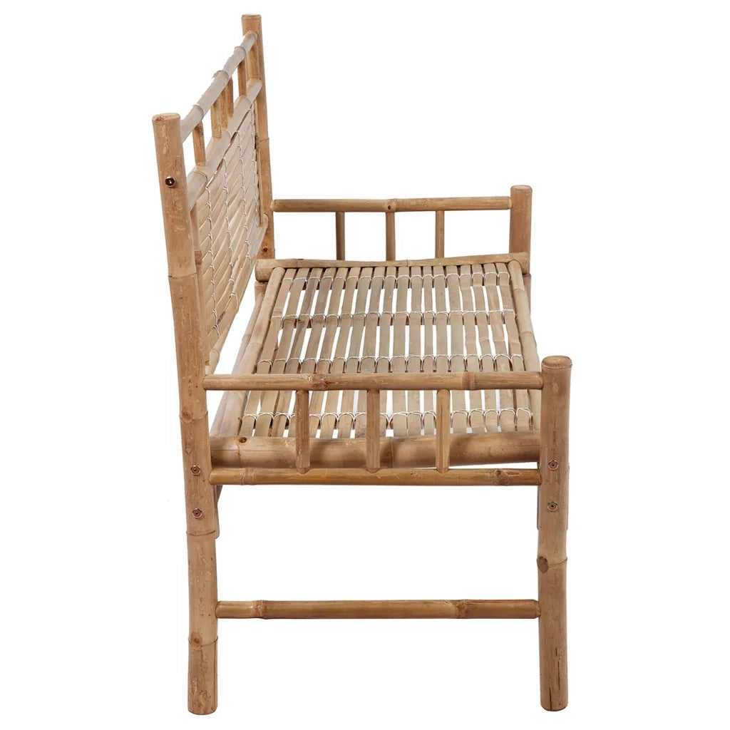 Panca da Giardino con Cuscino 120 cm in Bambù 3063892