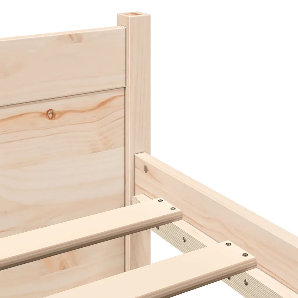 Letto matrimoniale | Letto per adulti | Giroletto senza Materasso Ambrato in Legno Massello 120x200 cm