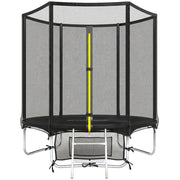 Trampolino da giardino ?183 cm ¨C Xylo ¨C con rete di sicurezza e scala, nero