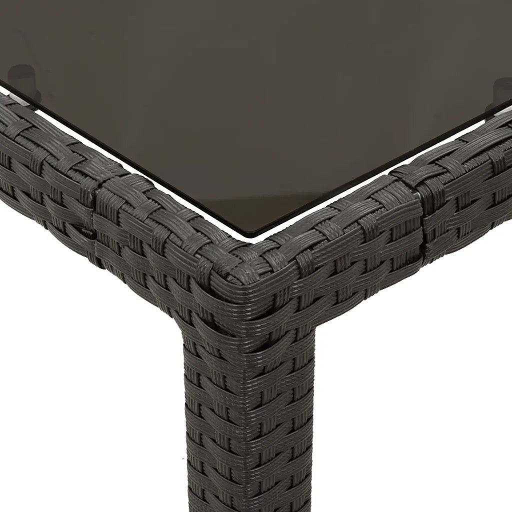 Set da Pranzo da Giardino 5 pz Nero con Cuscini in Polyrattan 3211844
