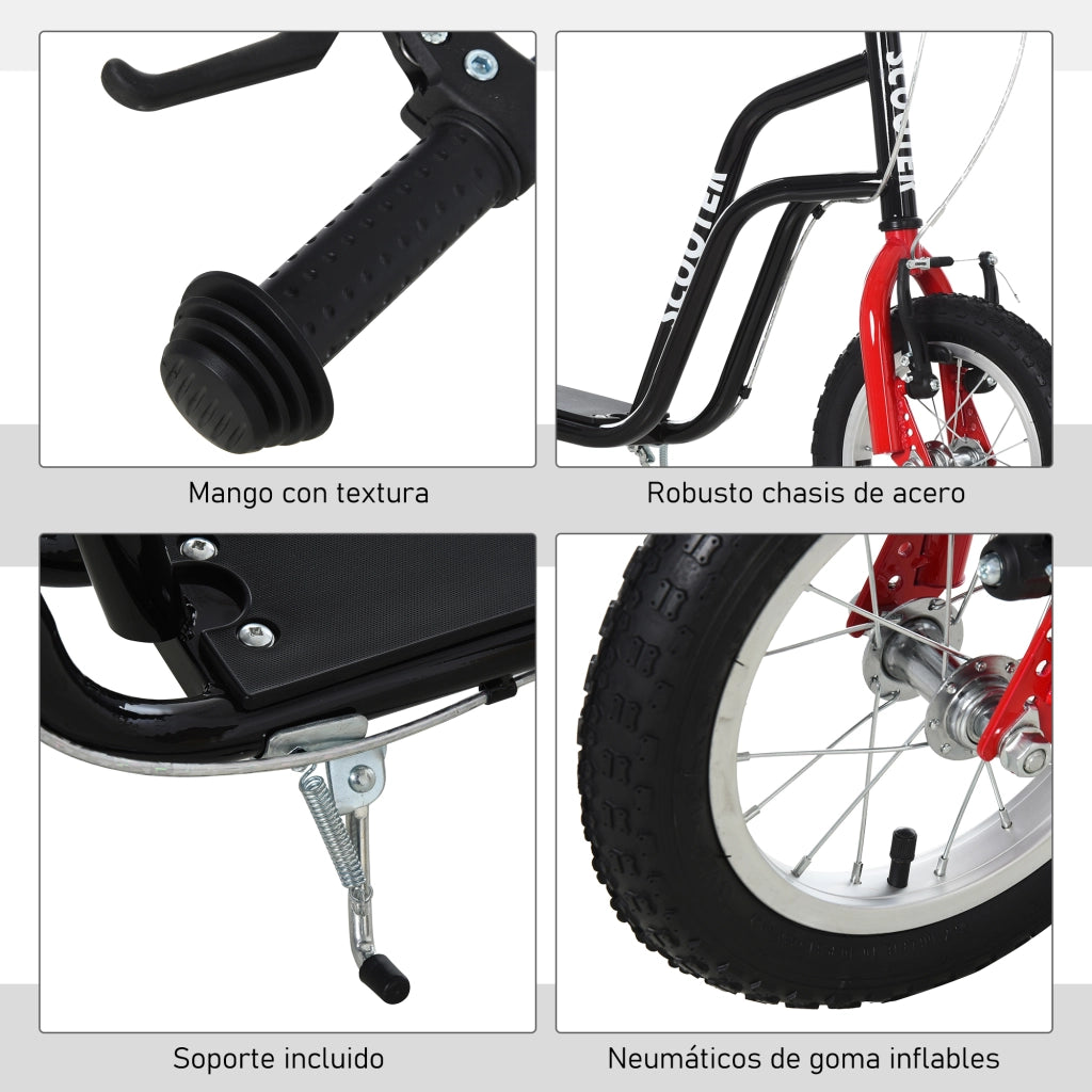 Monopattino per Bambini +5 Anni ¨C Xylo ¨C Manubrio Regolabile, Struttura in Acciaio, Portata 100kg, Nero