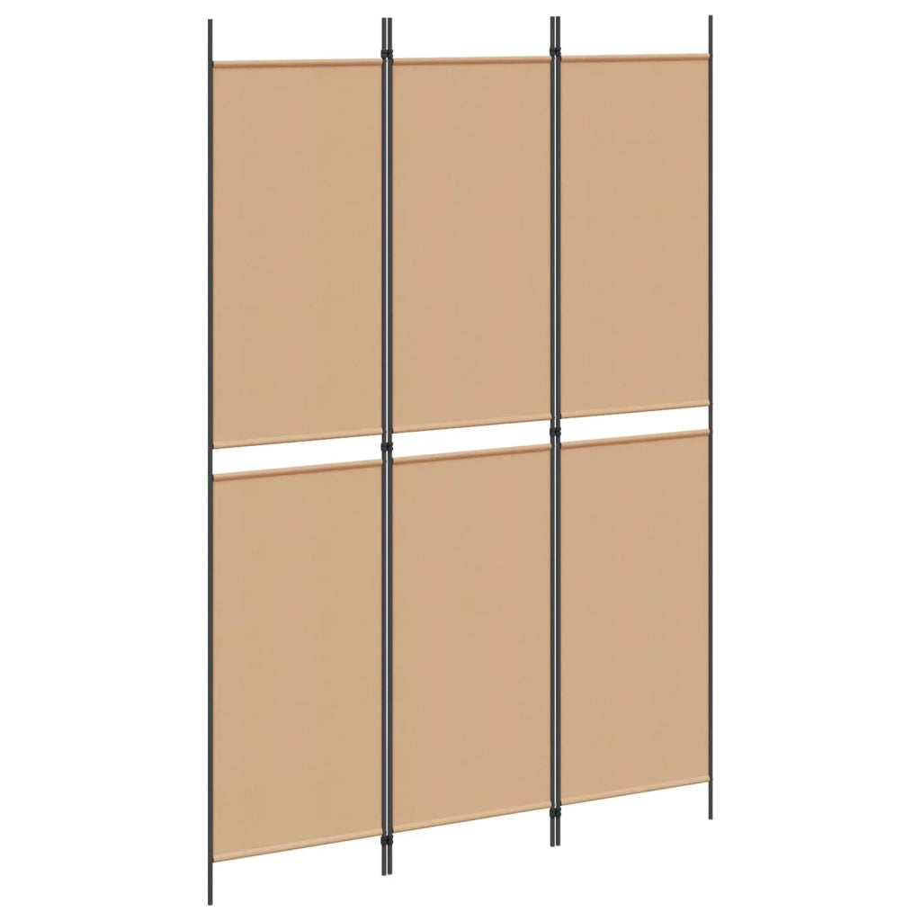 Pannello Divisorio Ambienti | Divider per stanze | Paravento a 3 Pannelli Beige 150 x 220 cm Tessuto