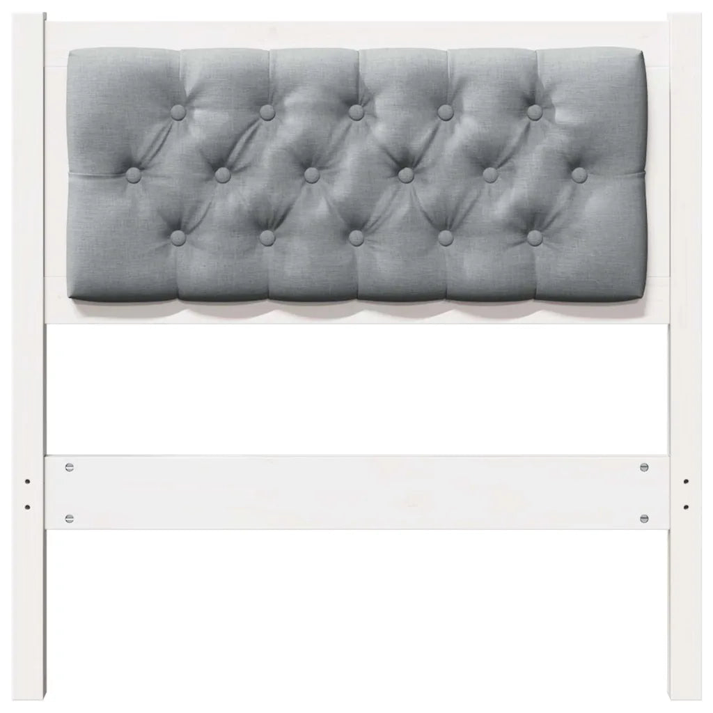 Testiera Bianco e grigio chiaro 80 cm Legno di pino massello 879038