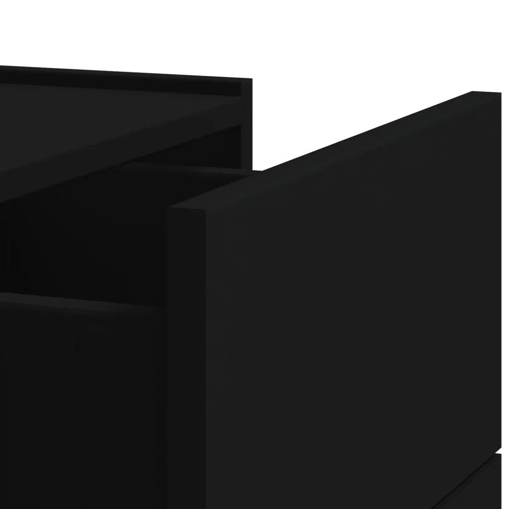 Comodino a Muro Nero 45x30x35 cm 848327