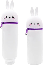 Etui 2-in-1 18,5*6,5 cm, multifunzionale astuccio per penne con motivi animali, chiusura a righello, colori pastelli e matita a sfera.