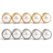 Pegni per Hijab Magnetici a Doppia Faccia - Perdite per Velatura da Sposa - 10 Pezzi - Oro/Argento - 1,6 cm di Diametro - Perdite per Velatura