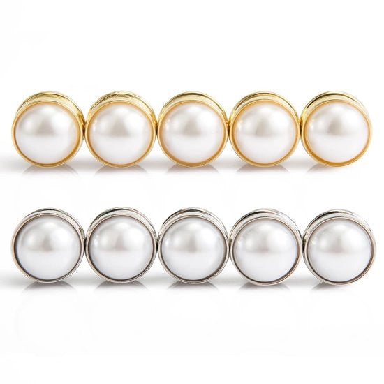 Pegni per Hijab Magnetici a Doppia Faccia - Perdite per Velatura da Sposa - 10 Pezzi - Oro/Argento - 1,6 cm di Diametro - Perdite per Velatura