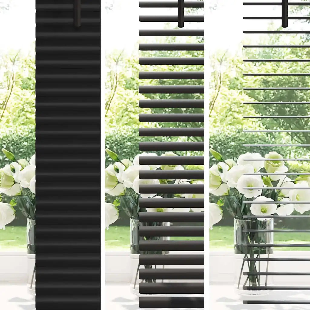 Tendaggi a Veneziana | Tenda a lamelle Nero 175 x 80 cm Alluminio