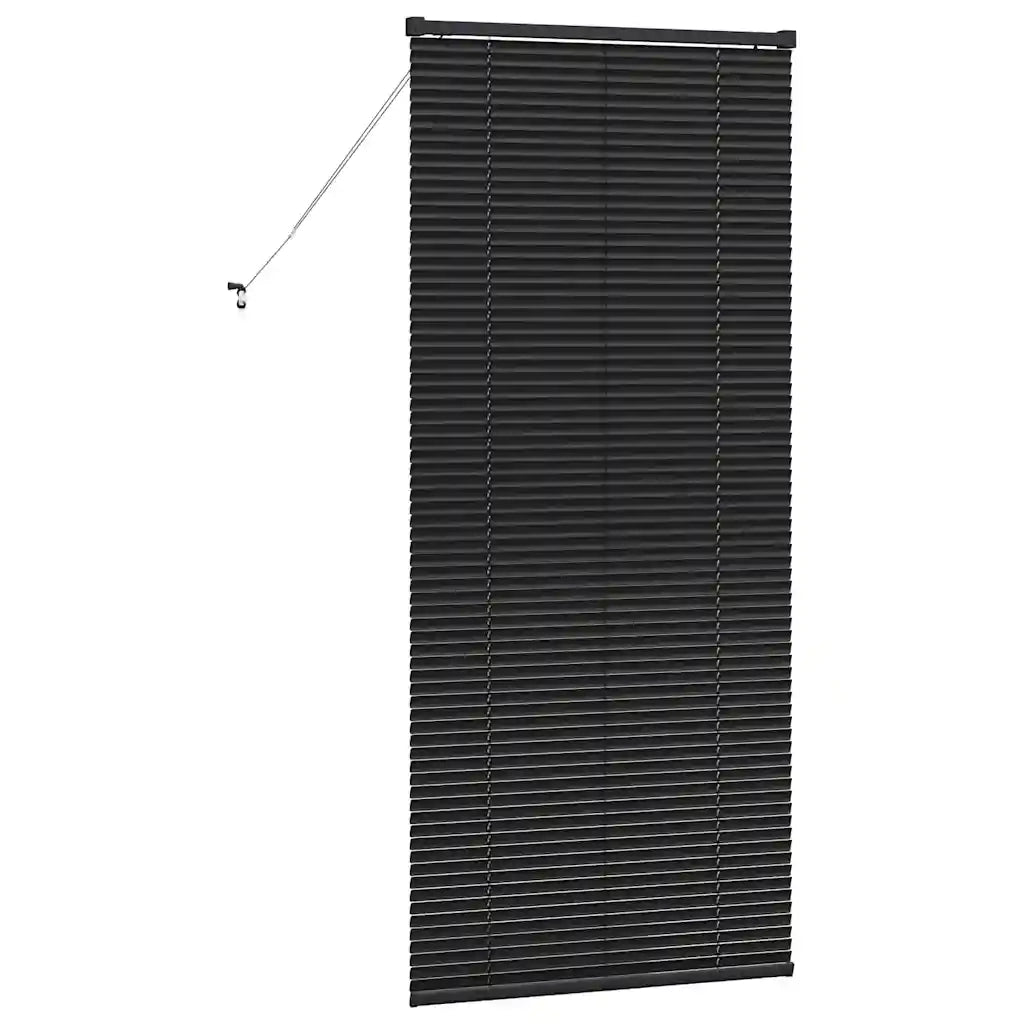 Tendaggi a Veneziana | Tenda a lamelle Nero 175 x 80 cm Alluminio