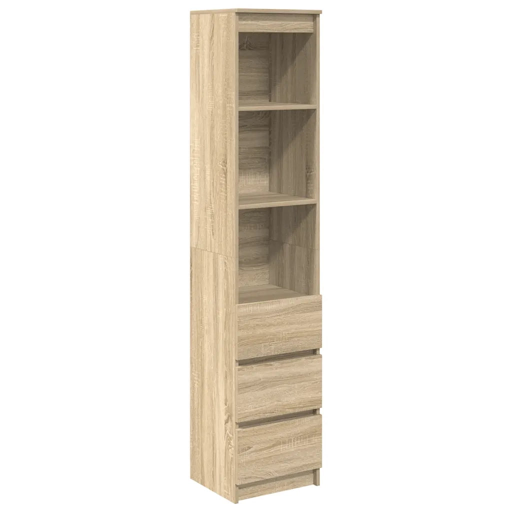 Credenza-Buffet-Armadio da cucina Rovere Sonoma 37,5x35x180 cm in Legno Multistrato 915437