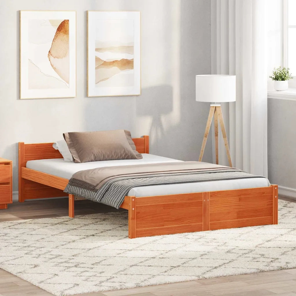 Struttura del letto-Giroletto Marrone cerato 195,5 x 125,5 x 51 cm