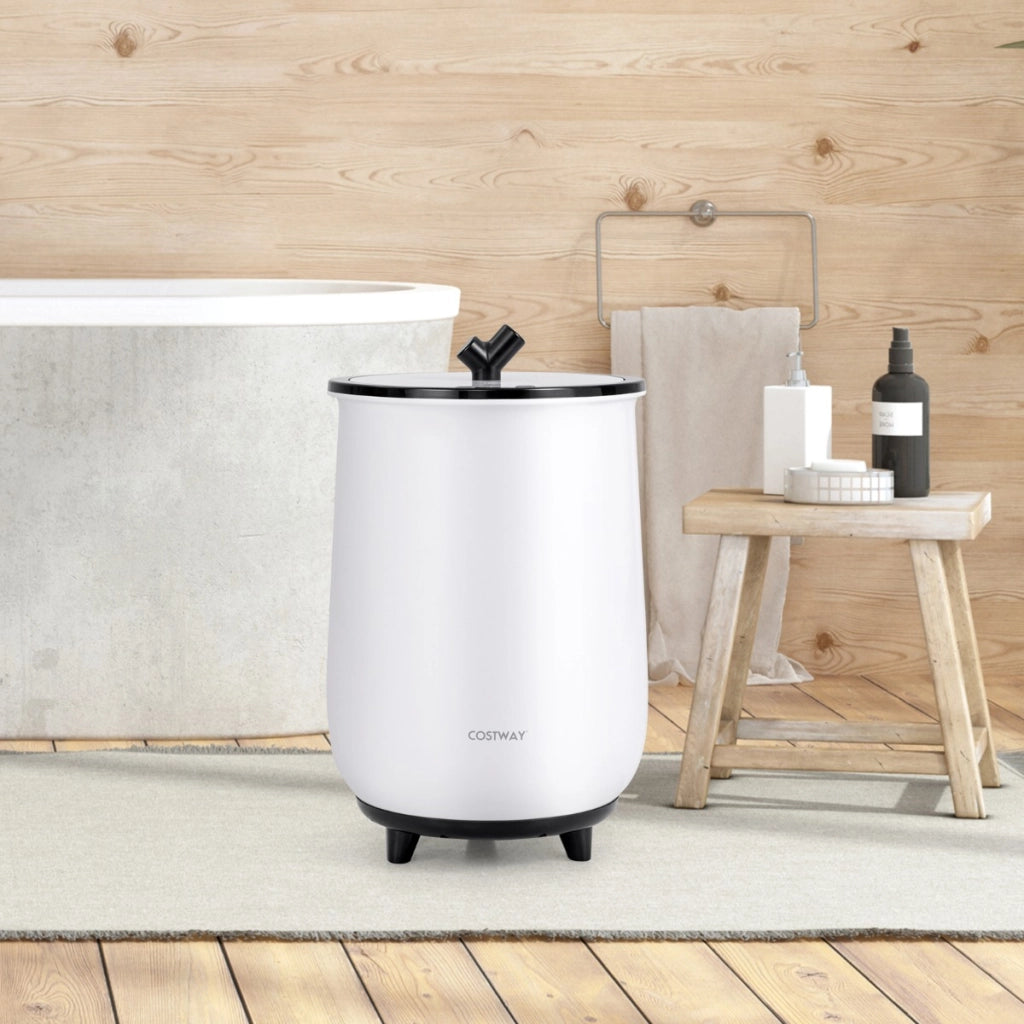 Secchiello riscaldatore di asciugamani da 20L con 3 livelli di riscaldamento timer, Secchiello grande Nero-Portasciugamani